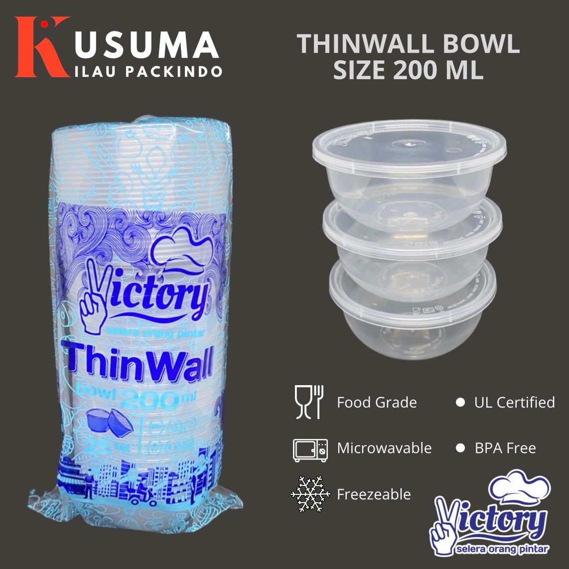 VICTORY THINWALL BOWL SIZE 200 ML