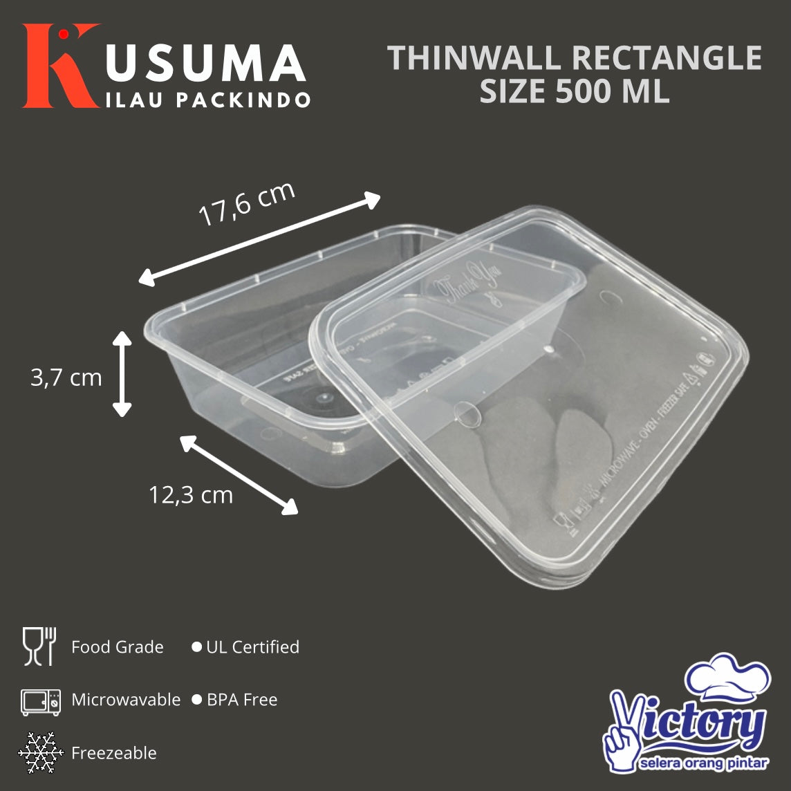 VICTORY THINWALL RECTANGLE 500 ML
