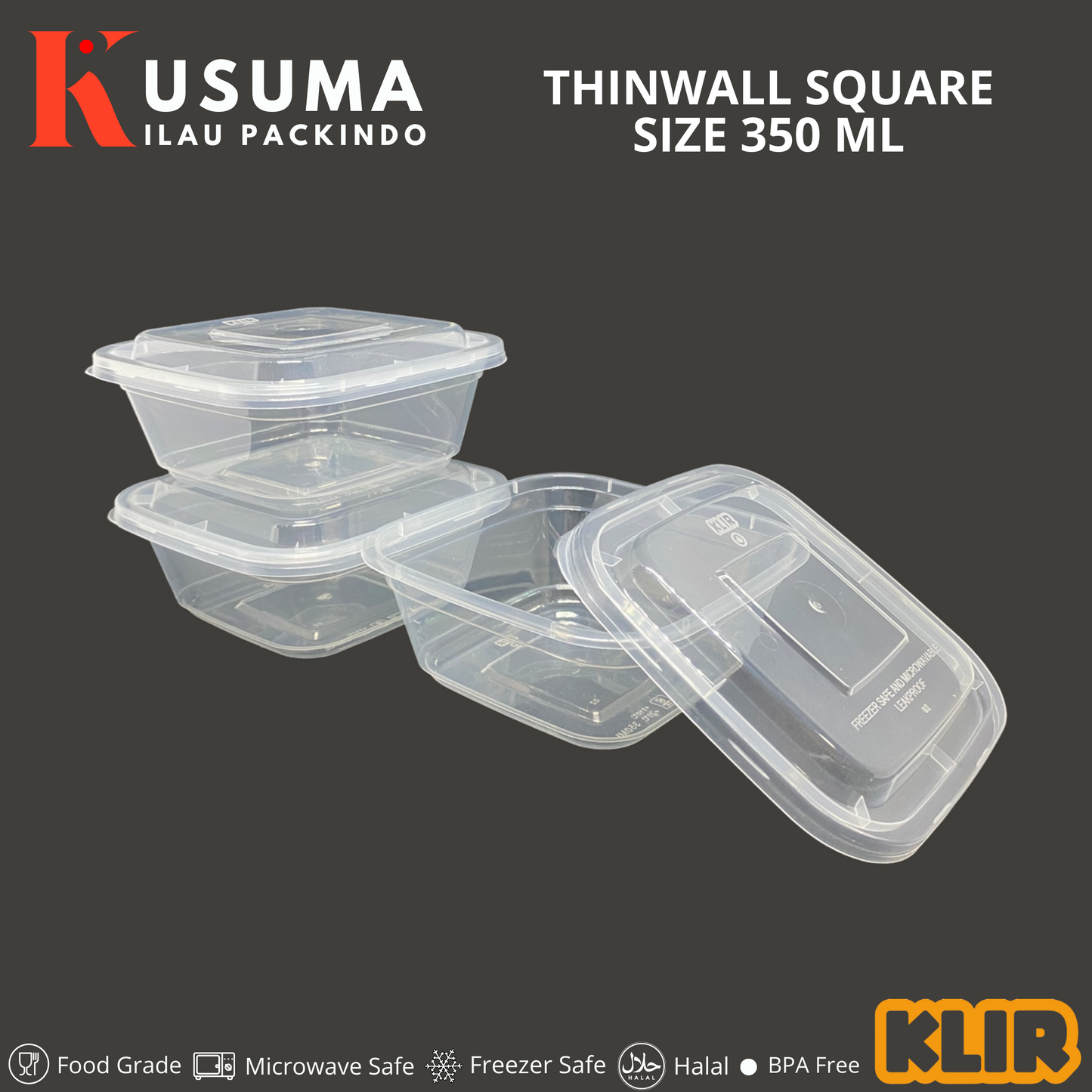 KLIR THINWALL SQUARE 350 ML