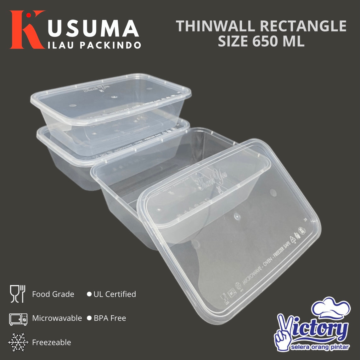 VICTORY THINWALL RECTANGLE 650 ML