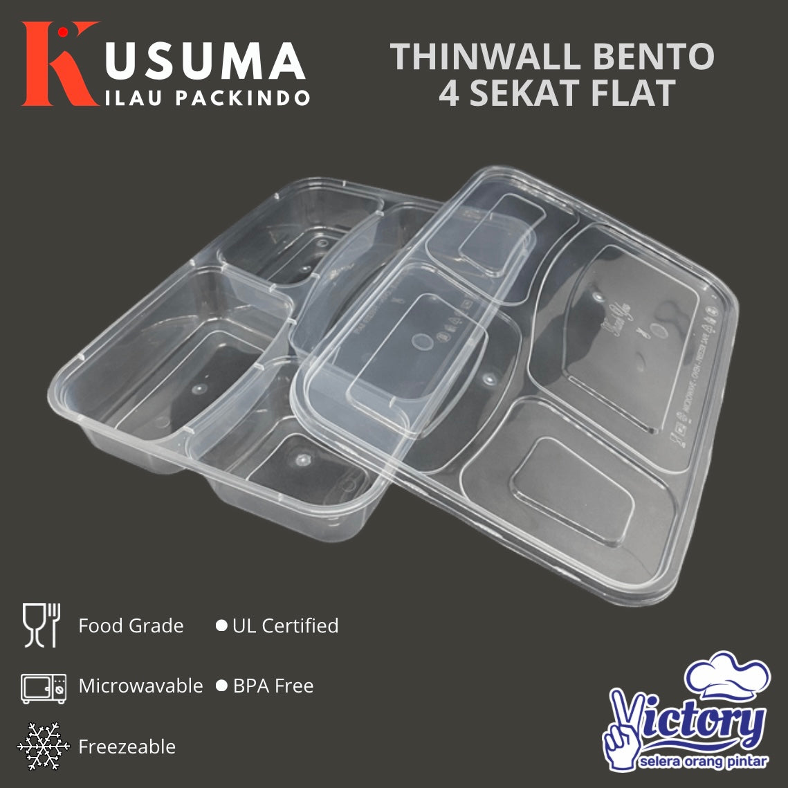 VICTORY THINWALL BENTO 4 SEKAT FLAT