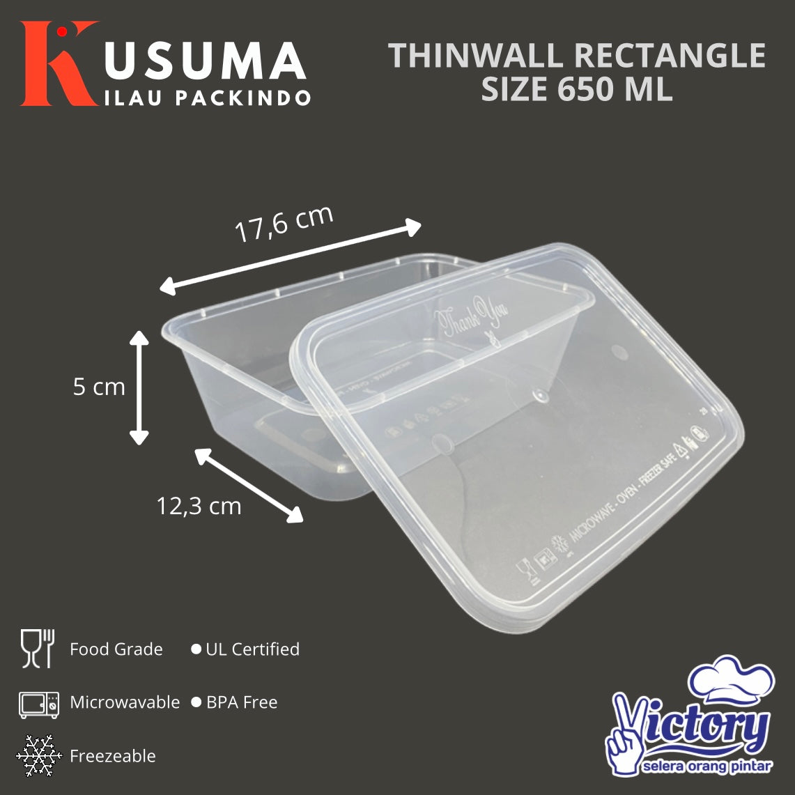 VICTORY THINWALL RECTANGLE 650 ML