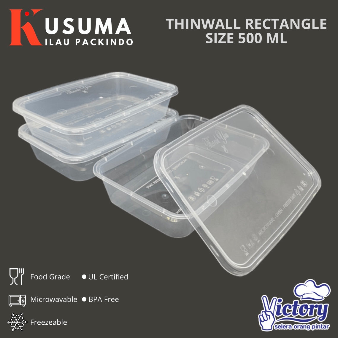 VICTORY THINWALL RECTANGLE 500 ML