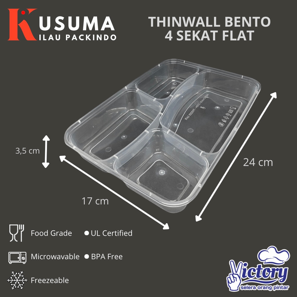 VICTORY THINWALL BENTO 4 SEKAT FLAT