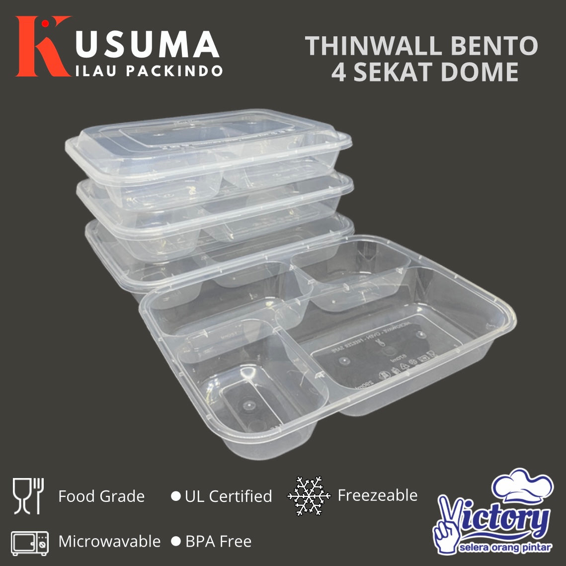 VICTORY THINWALL BENTO 4 SEKAT DOME