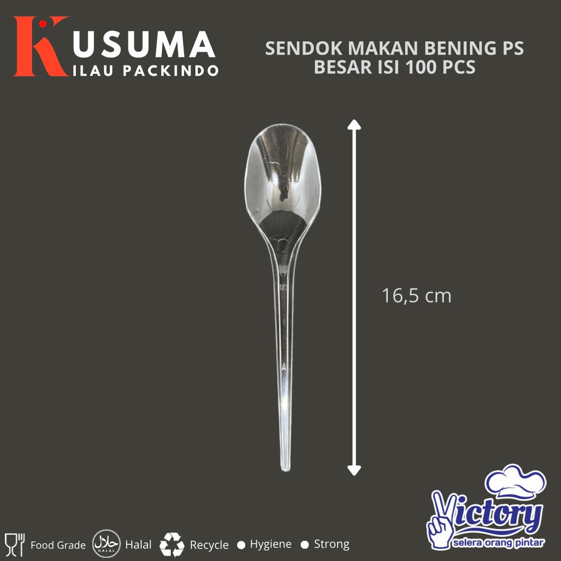 VICTORY SENDOK MAKAN PS BENING BESAR 100 PCS