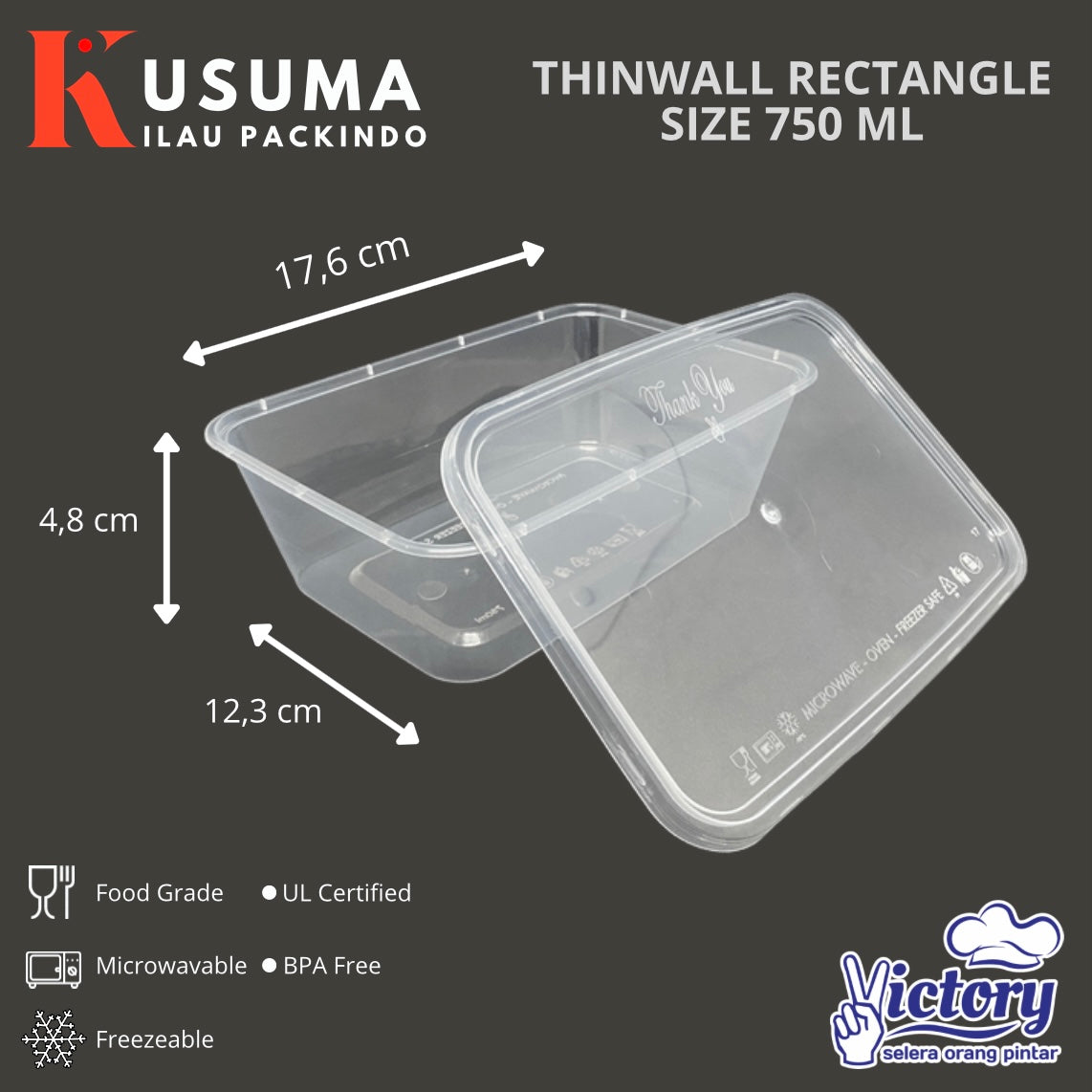 VICTORY THINWALL RECTANGLE 750 ML