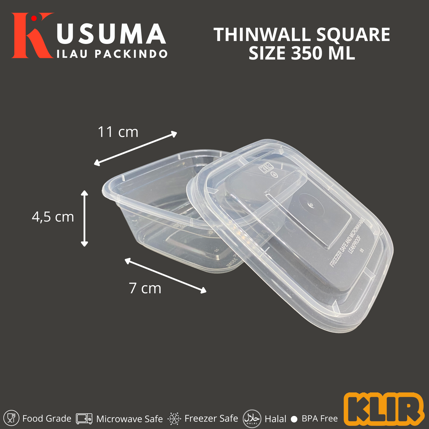 KLIR THINWALL SQUARE 350 ML