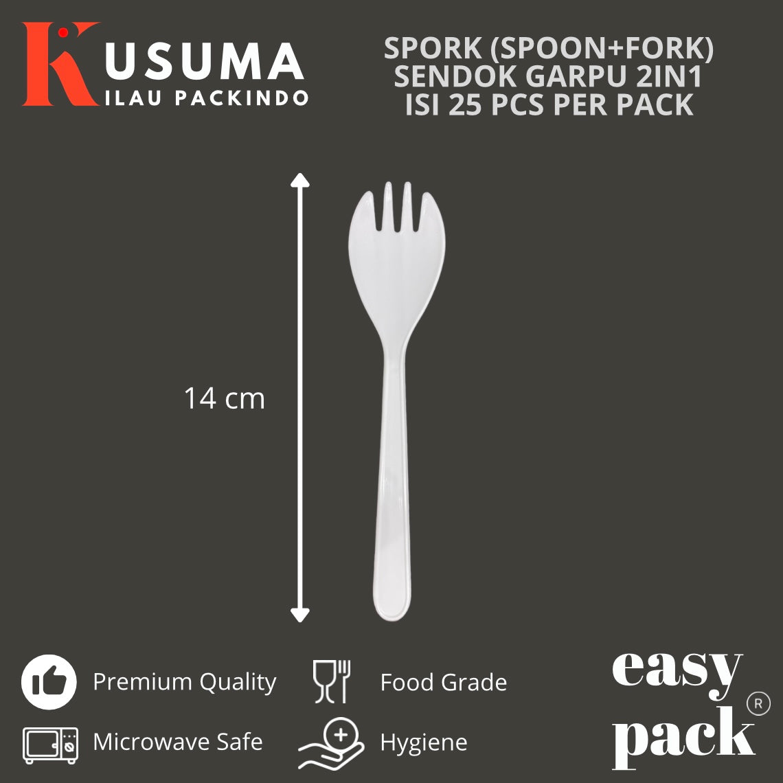 EASY PACK SPORK SPOON & FORK 2IN1