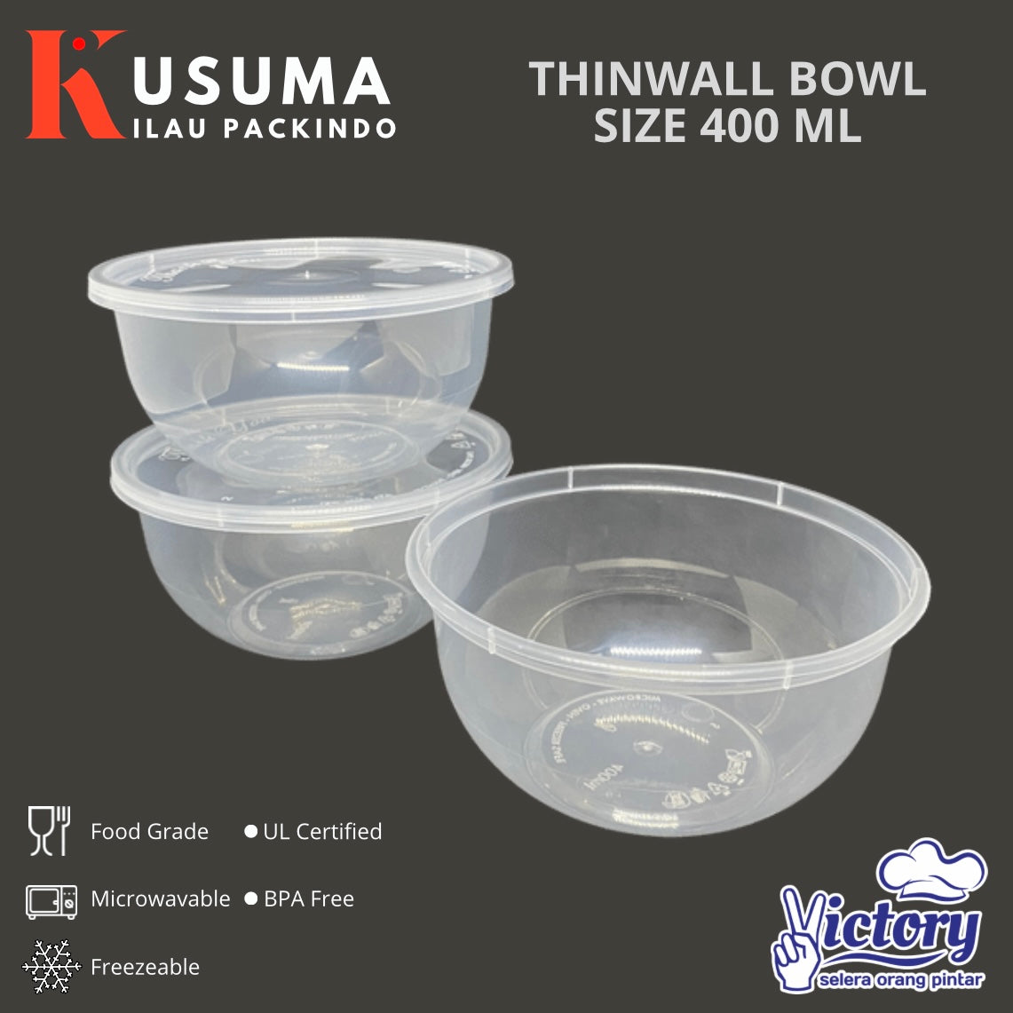VICTORY THINWALL BOWL SIZE 400 ML