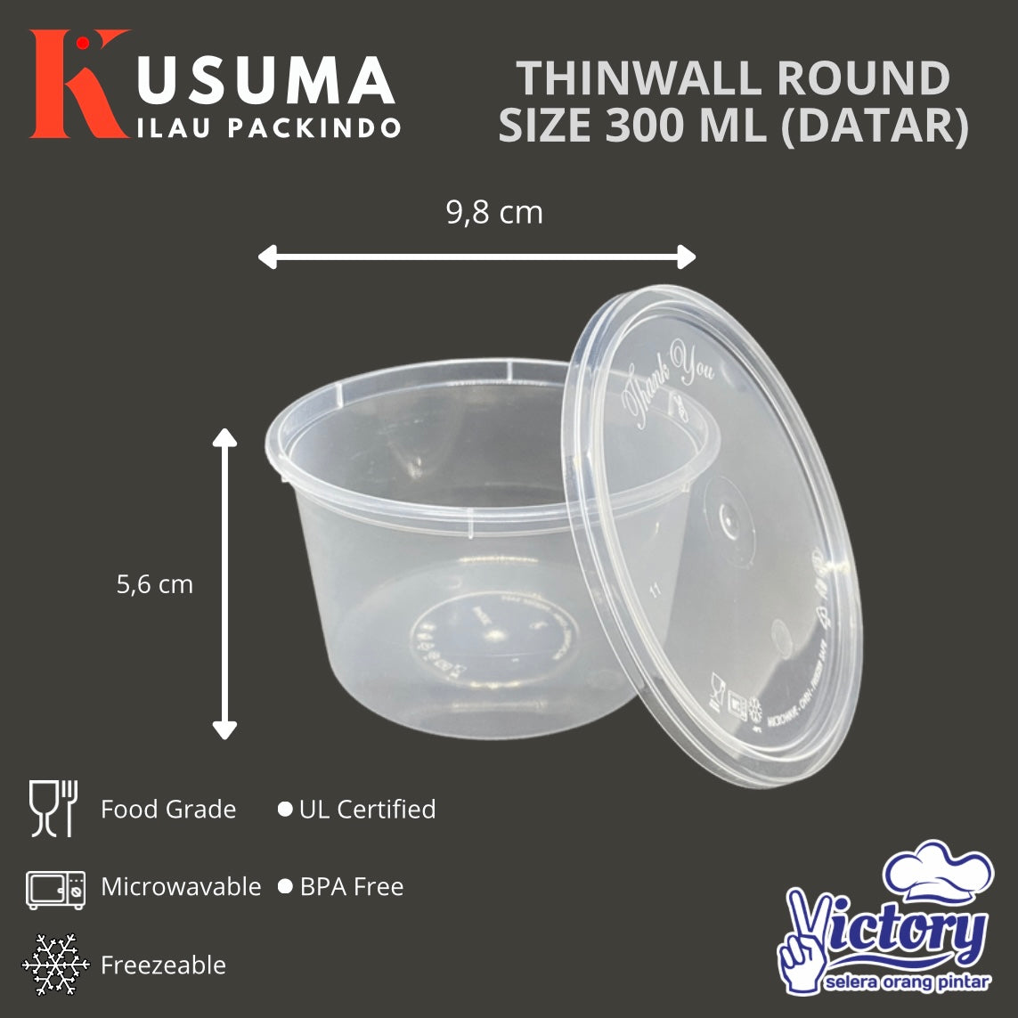 VICTORY THINWAL ROUND SIZE 300 ML