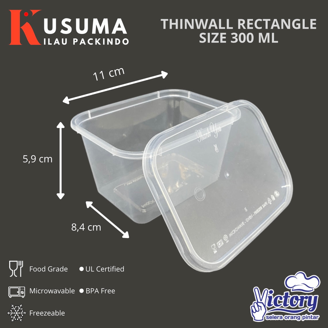 VICTORY THINWALL RECTANGLE 300 ML