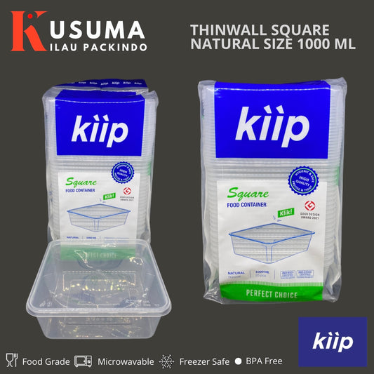 KIIP THINWALL SQUARE NATURAL SIZE 1000 ML