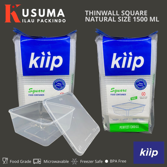KIIP THINWALL SQUARE NATURAL SIZE 1500 ML