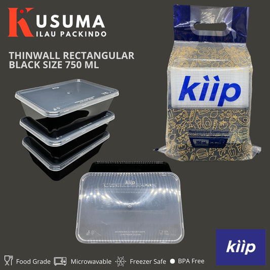 KIIP THINWALL RECTANGLE BLACK SIZE 750 ML