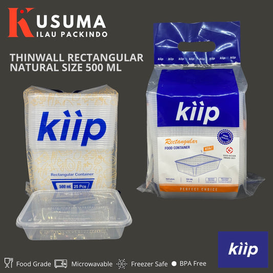 KIIP THINWALL RECTANGLE NATURAL SIZE 500 ML