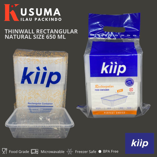 KIIP THINWALL RECTANGLE NATURAL SIZE 650 ML