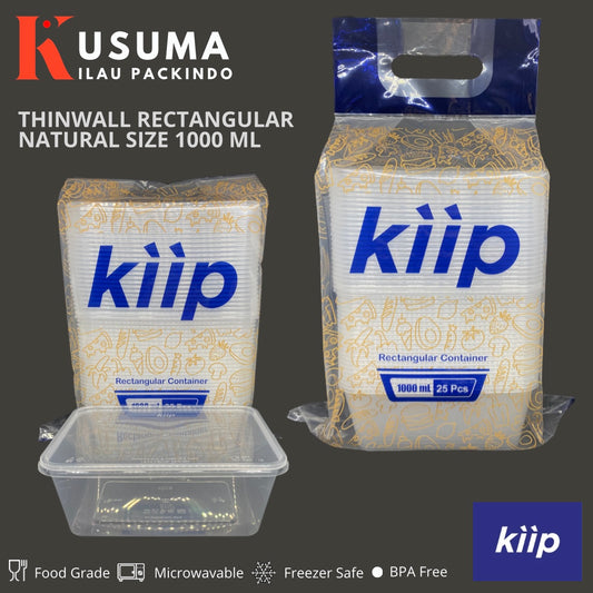 KIIP THINWALL RECTANGLE NATURAL SIZE 1000 ML