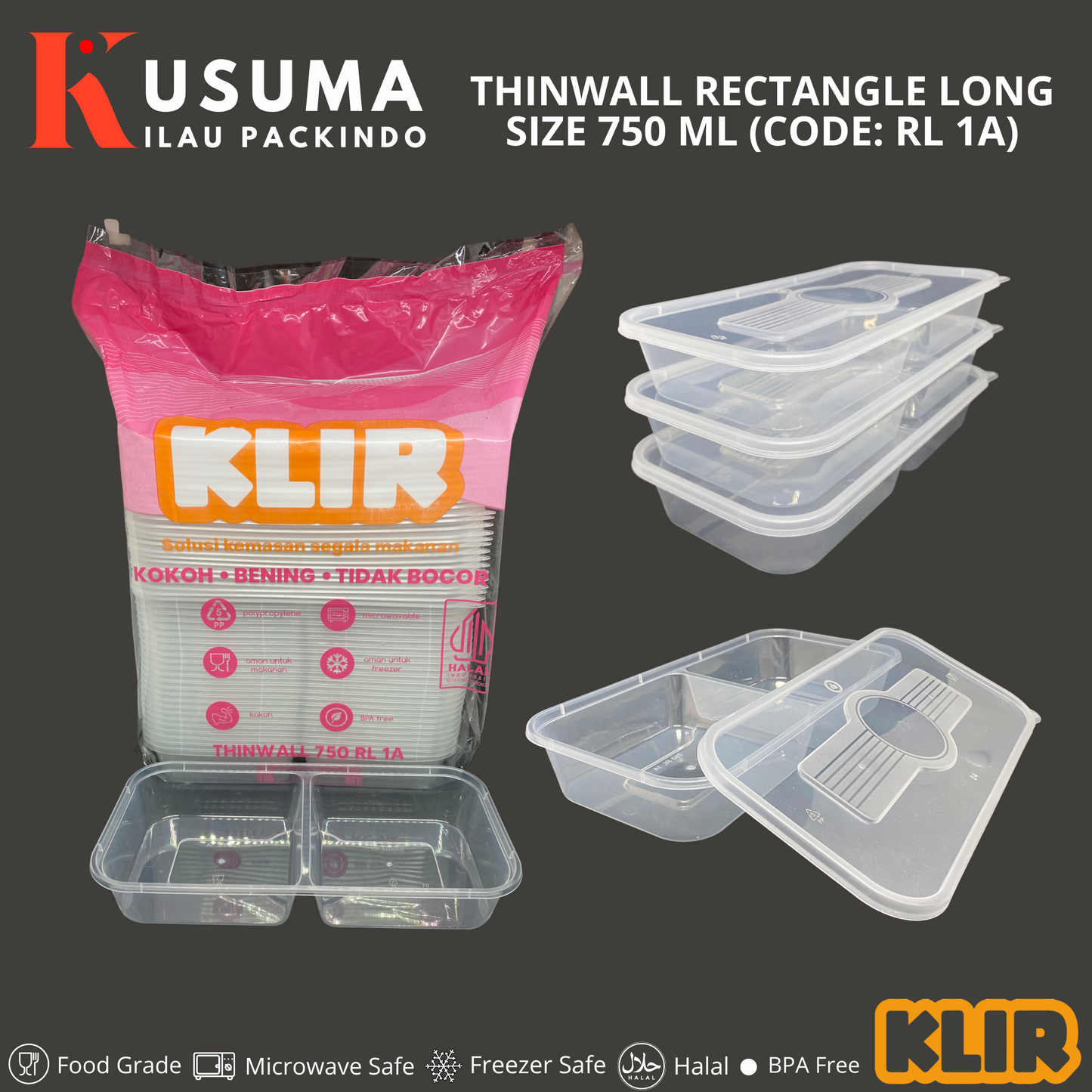 KLIR THINWALL RECTANGLE LONG (RL 1A) 750 ML