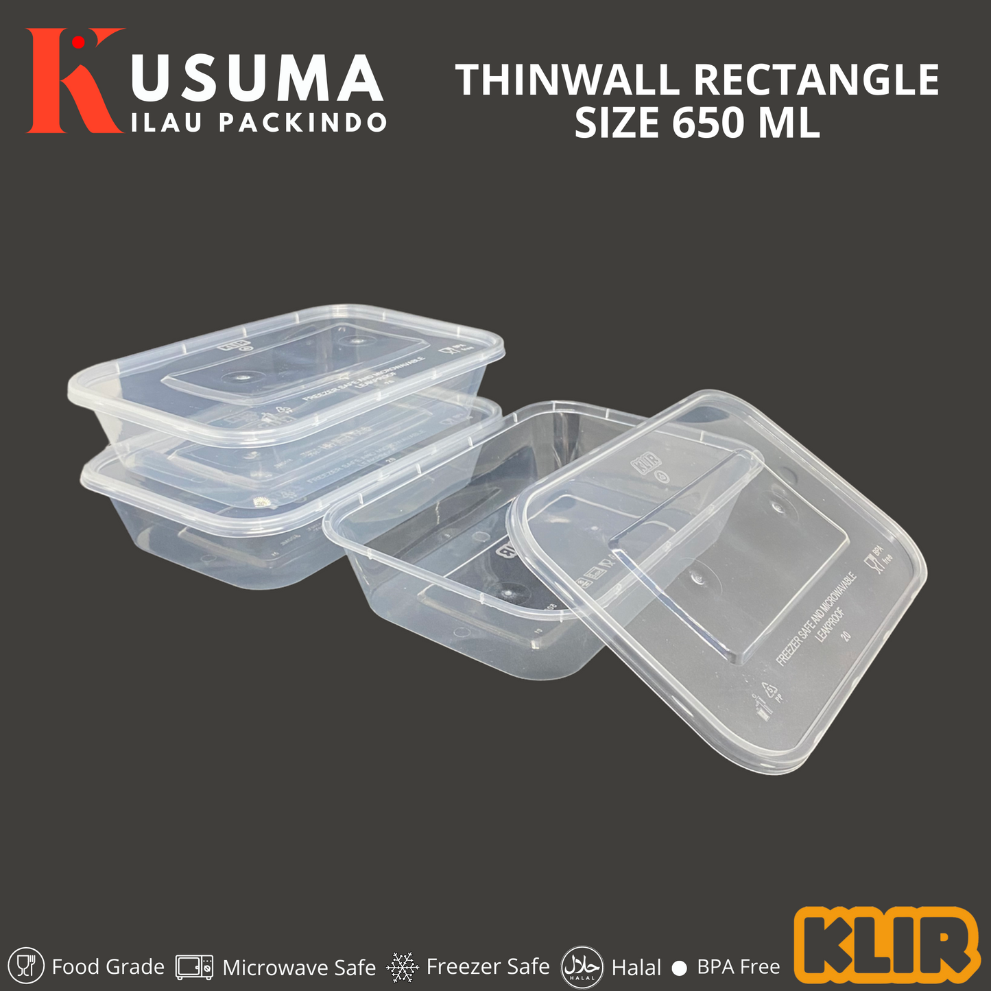 KLIR THINWALL RECTANGLE 650 ML