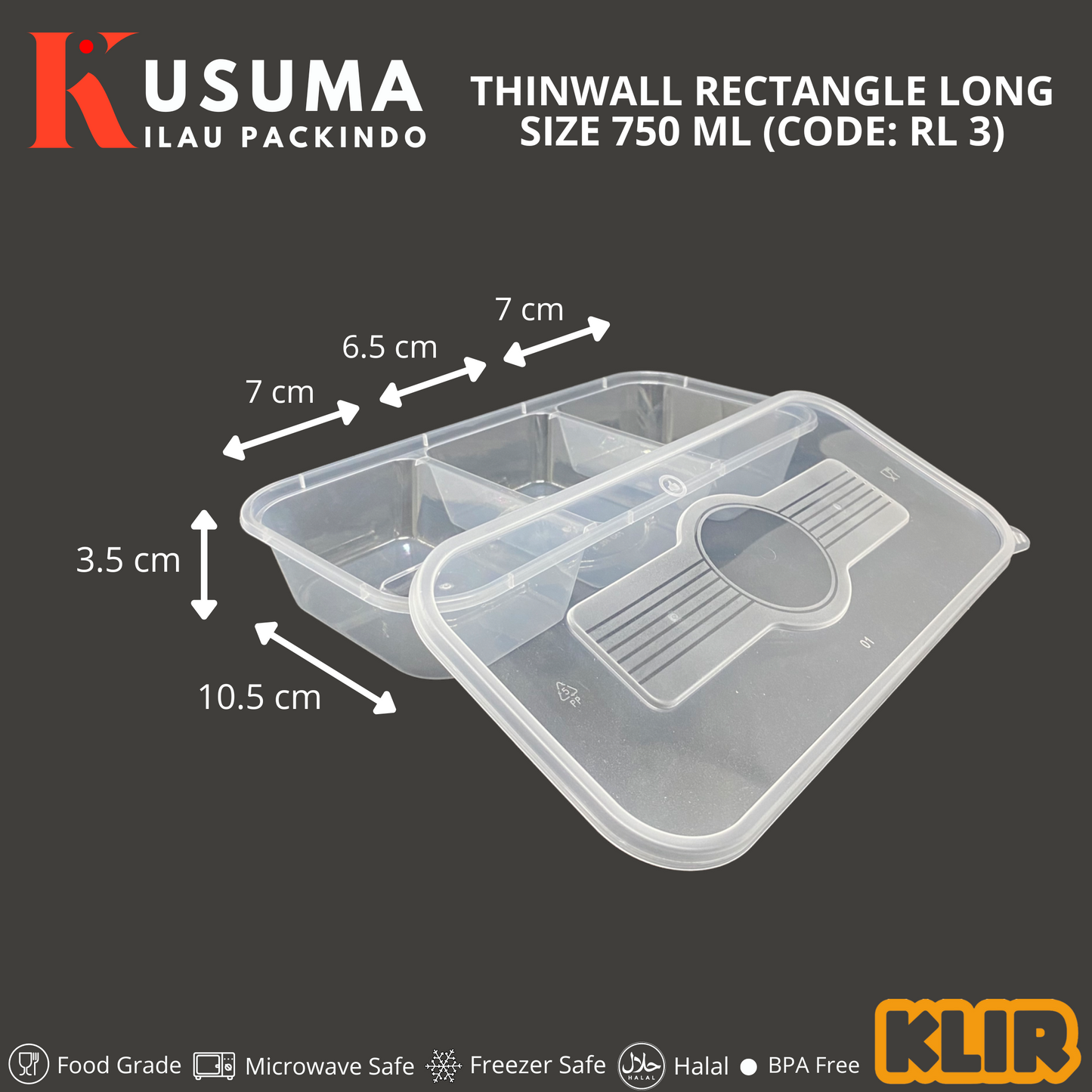 KLIR THINWALL RECTANGLE LONG (RL 3) 750 ML