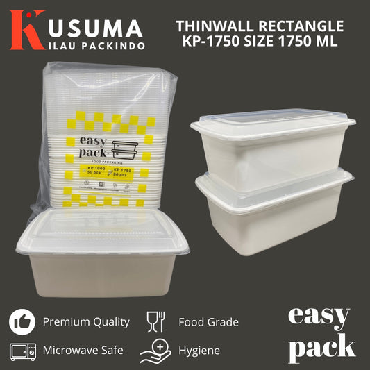 EASY PACK THINWALL RECTANGLE KP-1750 PUTIH SUSU 1750 ML