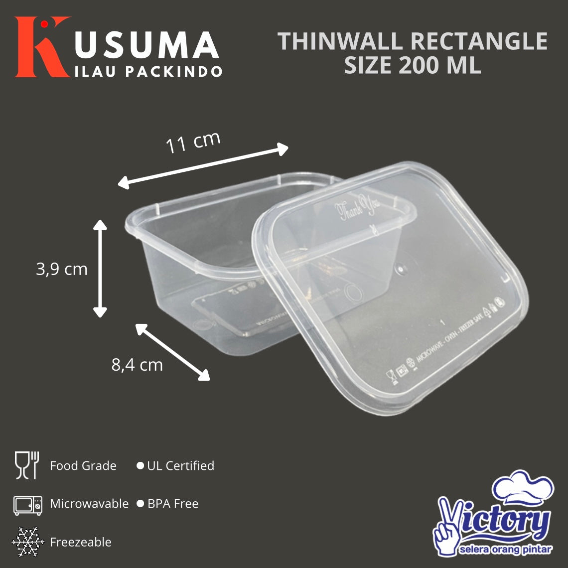 VICTORY THINWALL RECTANGLE 200 ML