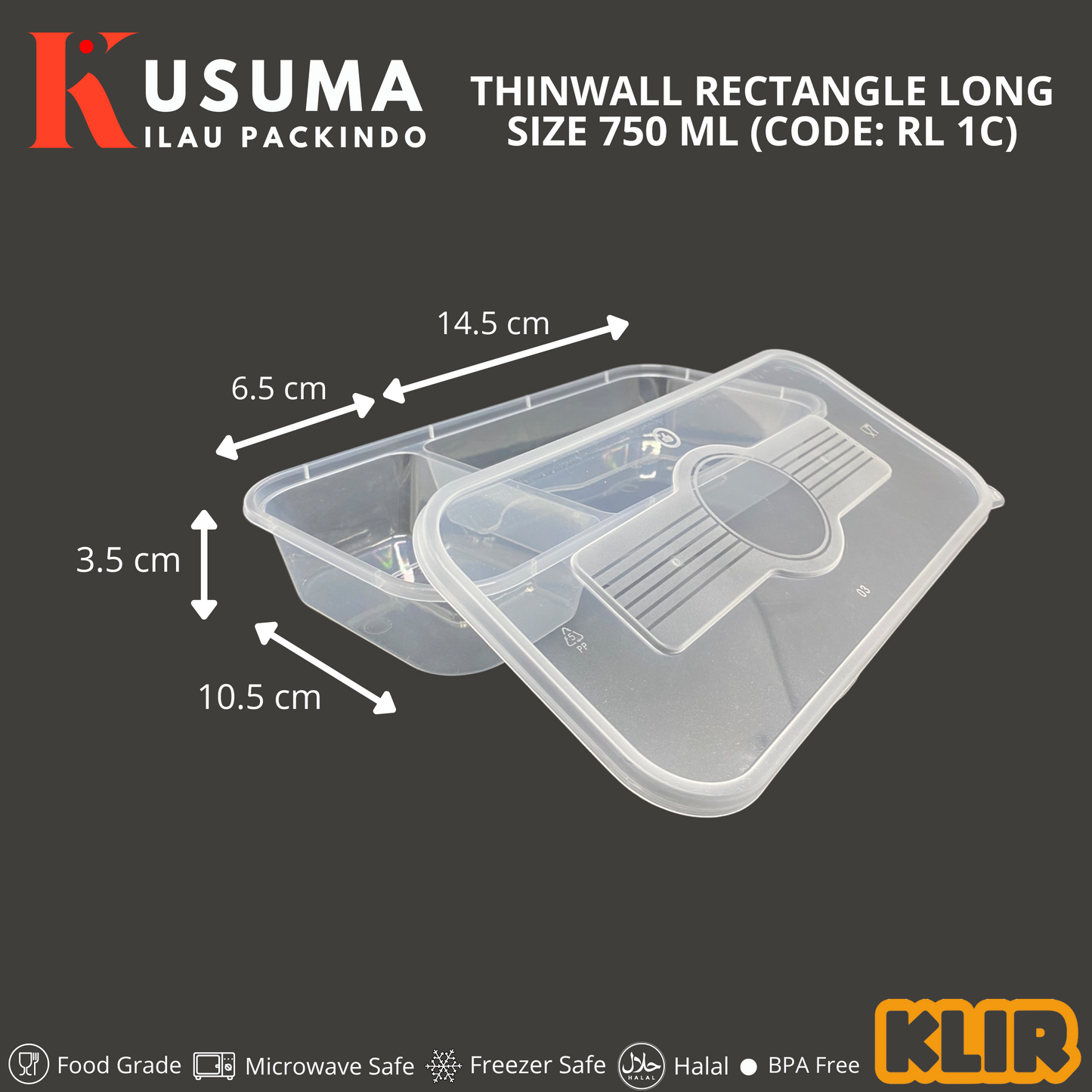 KLIR THINWALL RECTANGLE LONG (RL 1C) 750 ML