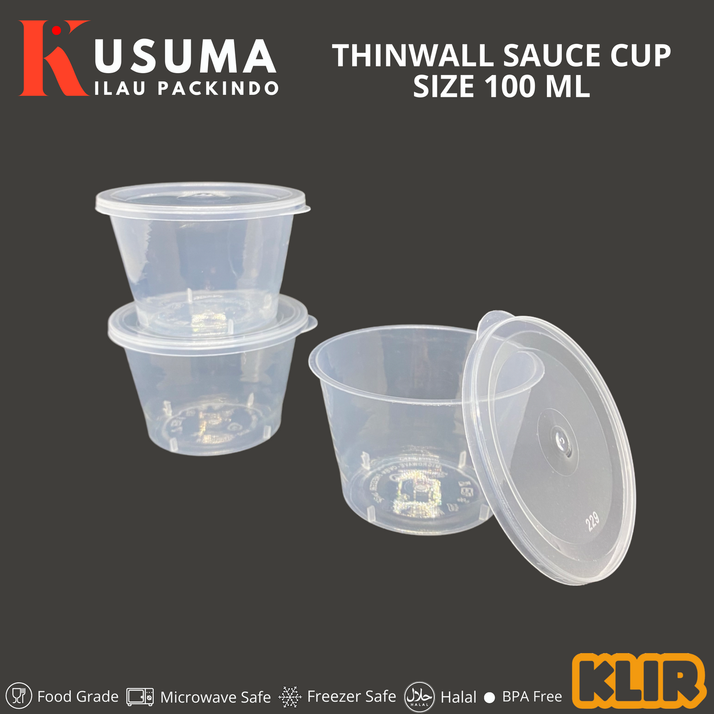 KLIR THINWALL SAUCE CUP 100 ML