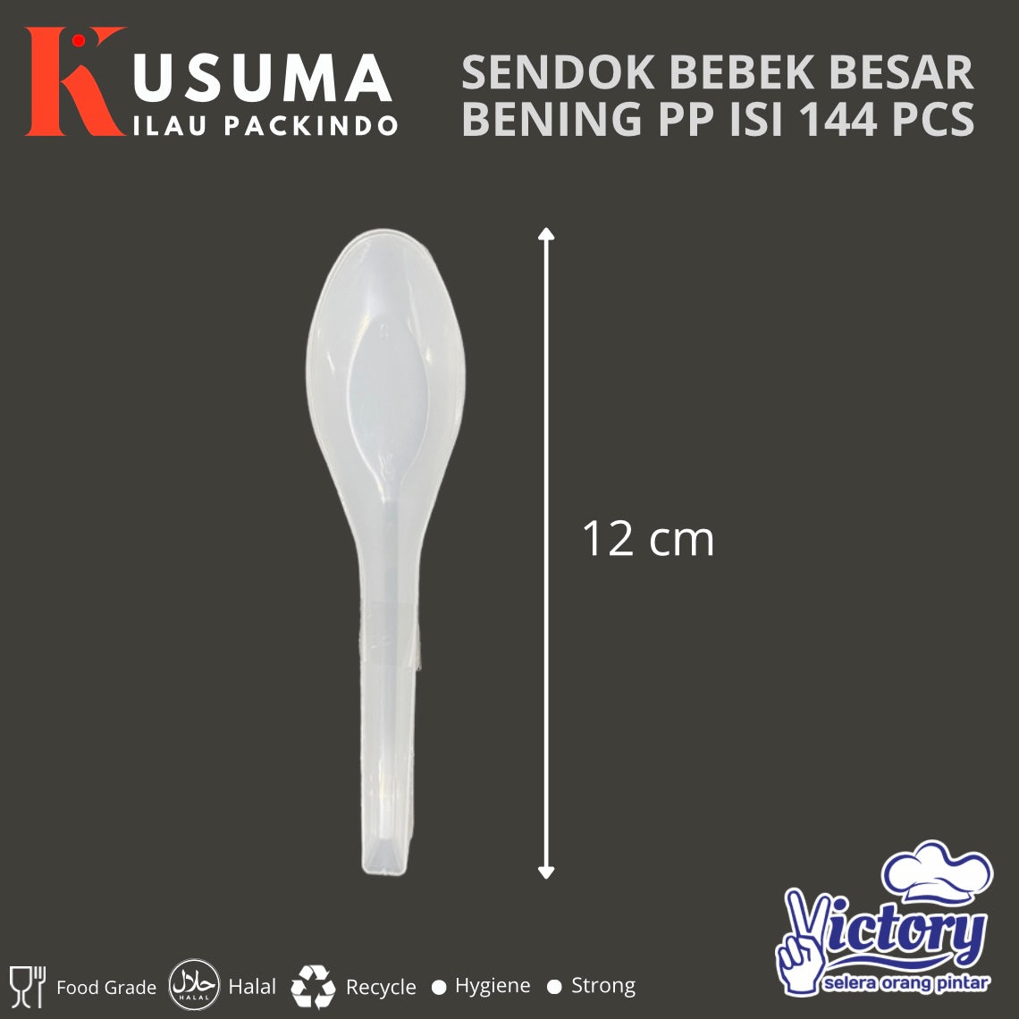 VICTORY SENDOK BEBEK BESAR PP BENING 144 PCS  sa