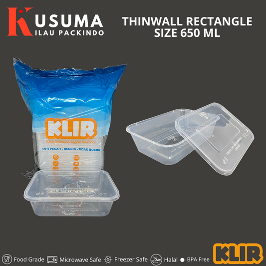 KLIR THINWALL RECTANGLE 650 ML