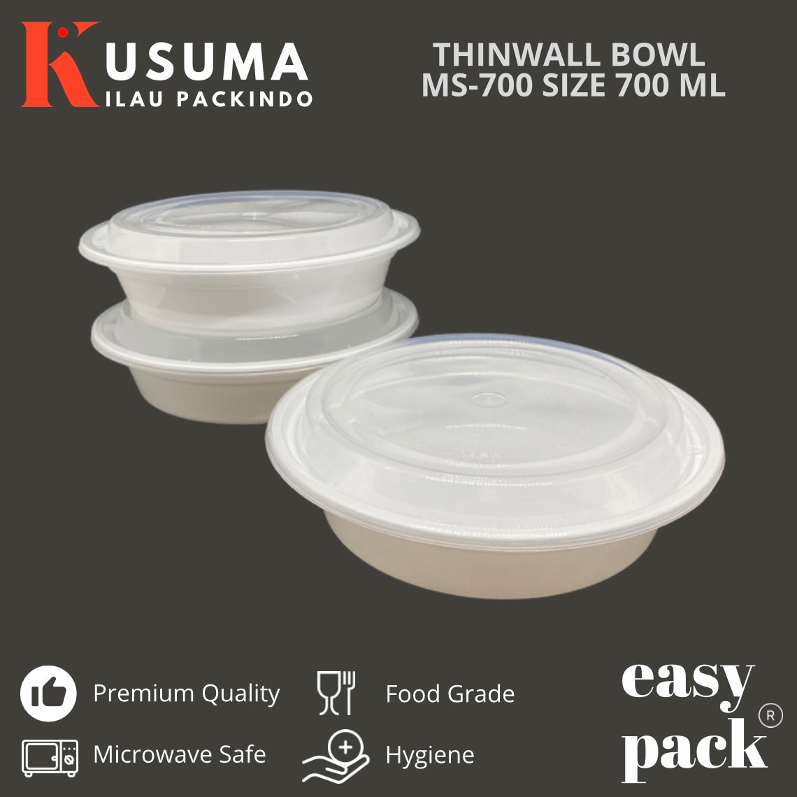 EASY PACK THINWALL BOWL MS-700 PUTIH SUSU 700 ML