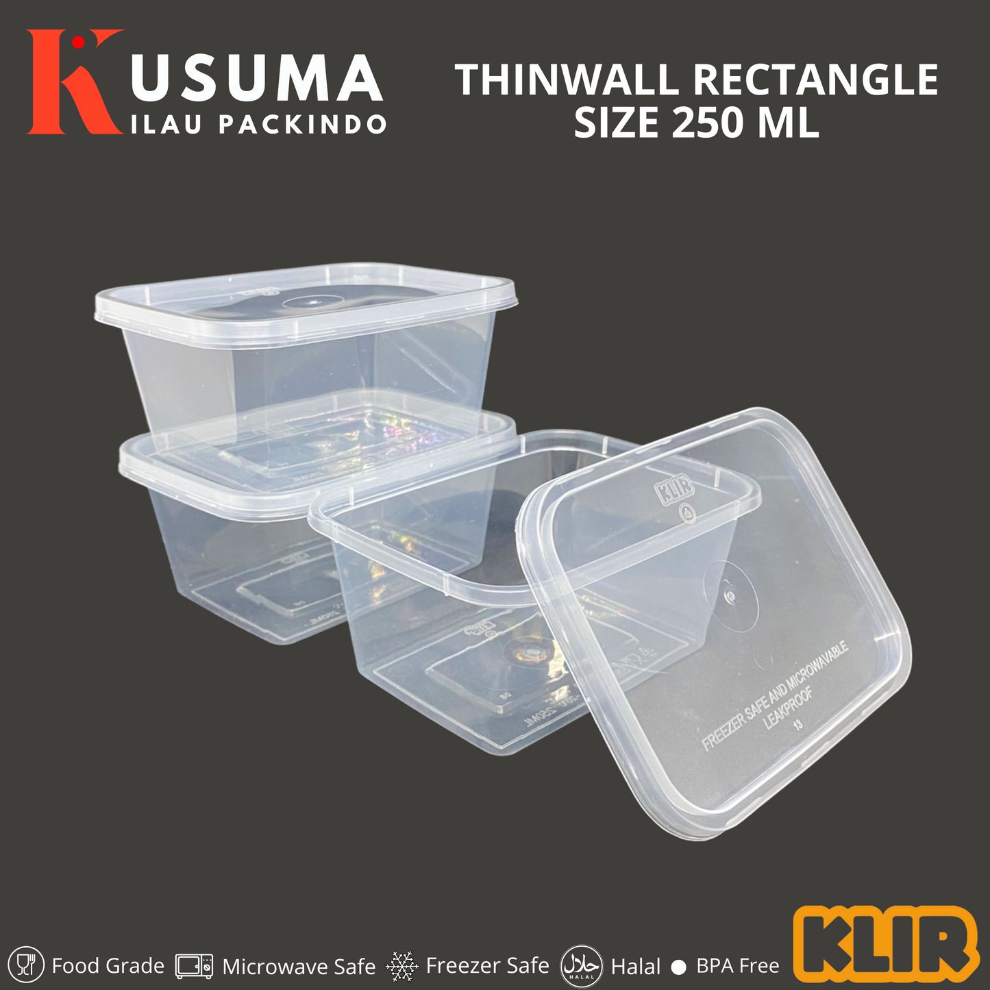 KLIR THINWALL RECTANGLE 250 ML