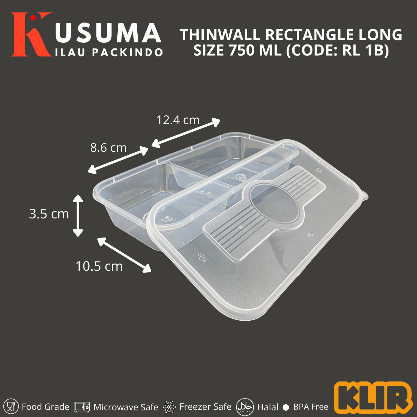 KLIR THINWALL RECTANGLE LONG (RL 1B) 750 ML