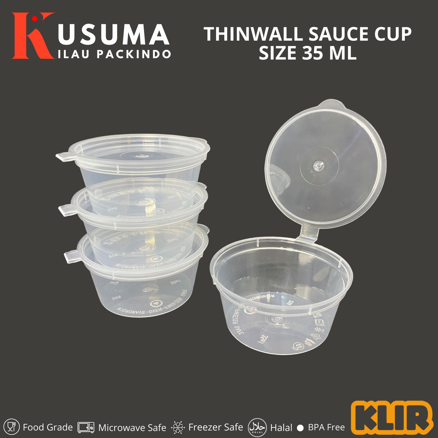 KLIR THINWALL SAUCE CUP 35 ML