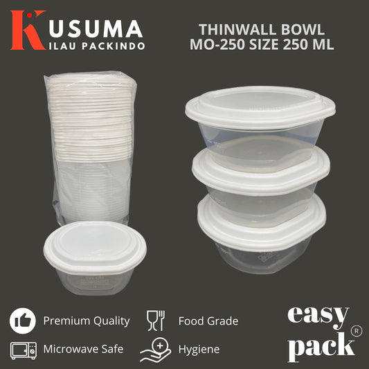 EASY PACK THINWALL CUP BOWL MO-250 TUTUP PUTIH 250 ML