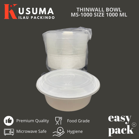 EASY PACK THINWALL BOWL MS-1000 PUTIH SUSU 1000 ML