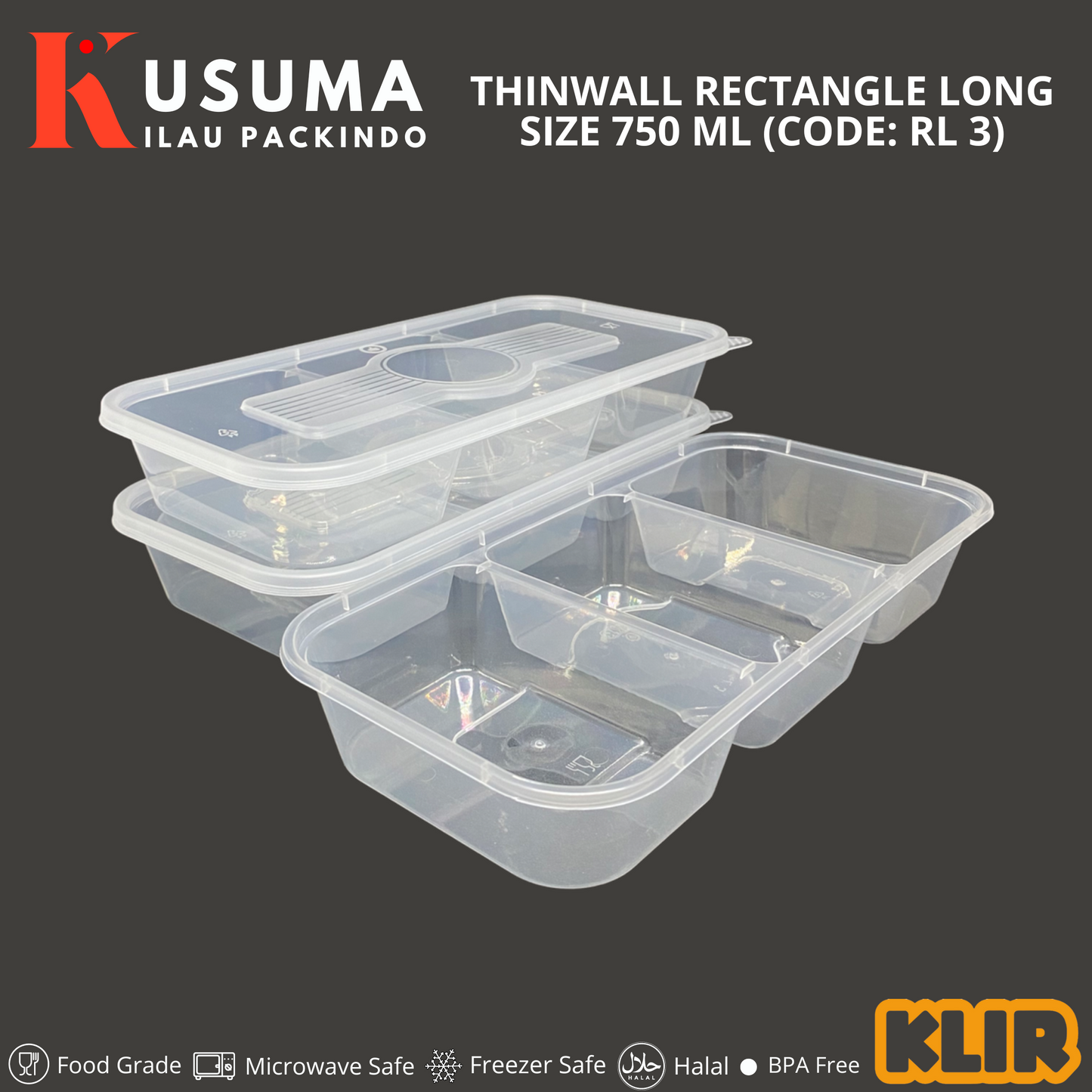 KLIR THINWALL RECTANGLE LONG (RL 3) 750 ML