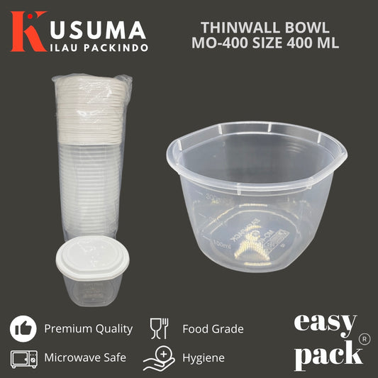 EASY PACK THINWALL CUP BOWL MO-400 TUTUP PUTIH 400 ML