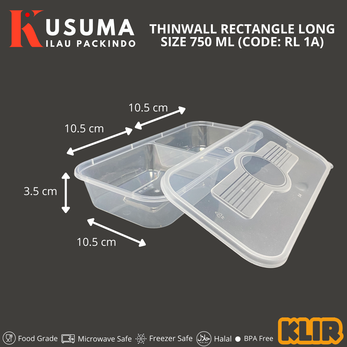 KLIR THINWALL RECTANGLE LONG (RL 1A) 750 ML