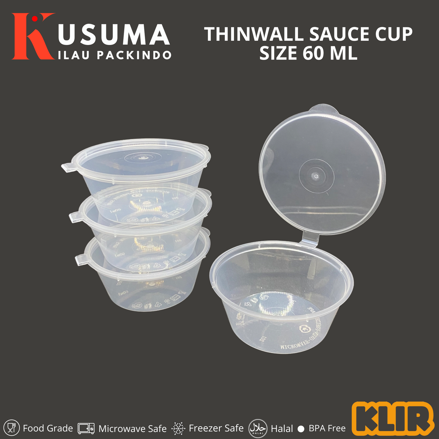 KLIR THINWALL SAUCE CUP 60 ML