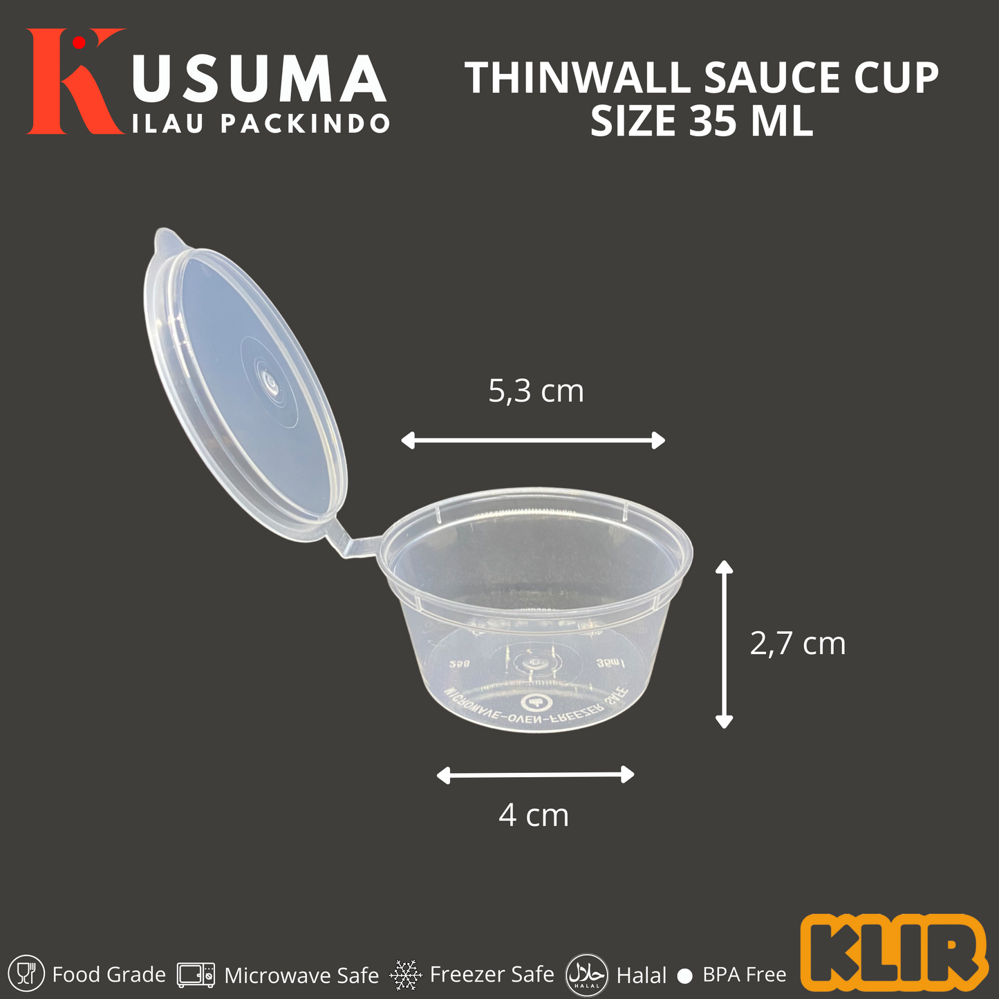 KLIR THINWALL SAUCE CUP 35 ML