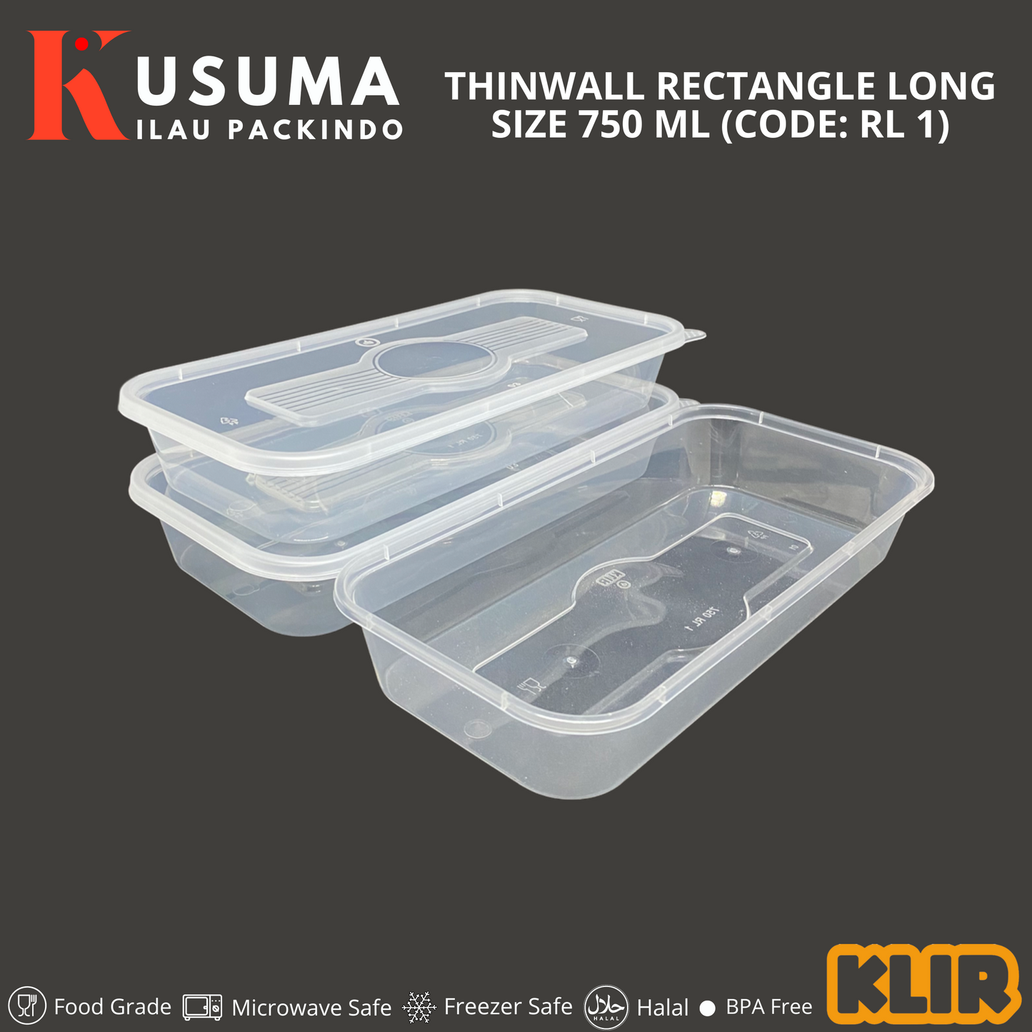KLIR THINWALL RECTANGLE LONG (RL 1) 750 ML