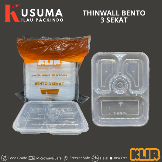 KLIR THINWALL BENTO 3 SEKAT DOME