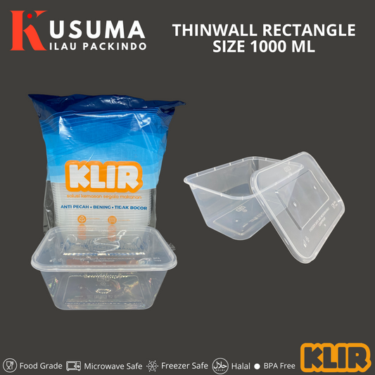 KLIR THINWALL RECTANGLE 1000 ML